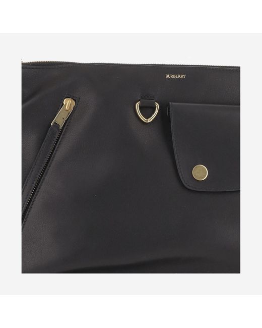 Burberry Black Double Shield Bag Calfskin Shoulder