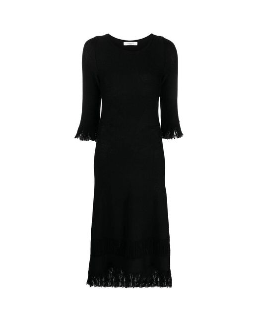 Charlott Black Dress Wool: 100