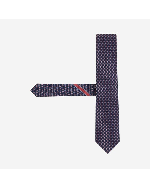 Ferragamo Blue Silk Tie Ties & Bow for men