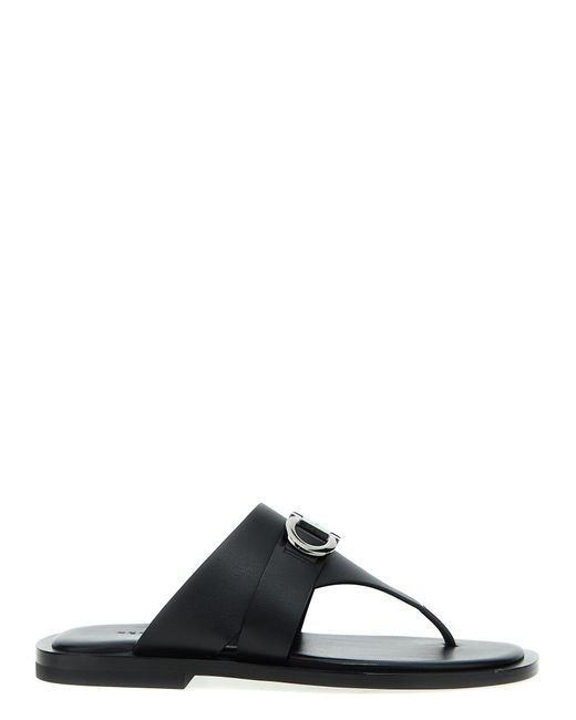 Ferragamo Black Gancini Sandals for men