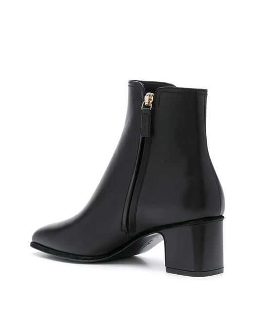 Ferragamo Black Salvatore Gancini Leather Bootie