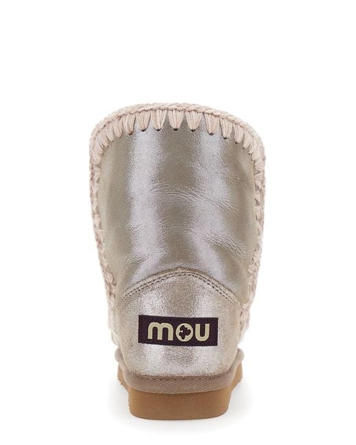 Mou Gray Ankle Boots Patent Suede Sheep