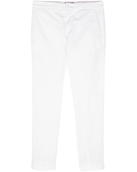 Fay White Stretch-Cotton Capri Trousers for men