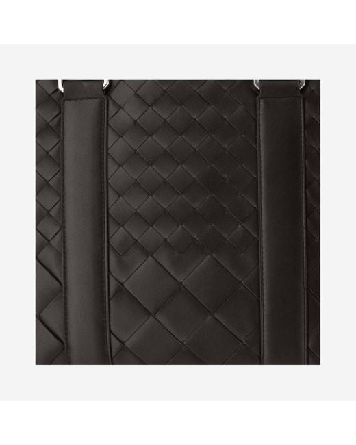 Bottega Veneta Black Slim Woven Calfskin Business Bag Shoulder for men