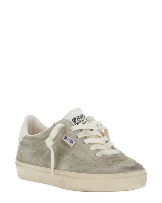 Golden Goose Deluxe Brand White 'Soul-Star' Low Top Sneakers With Metallic Heel Tab