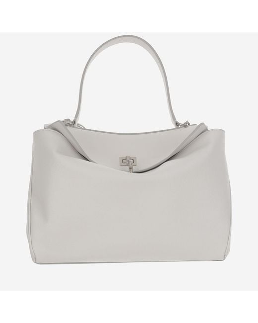 Balenciaga White Medium Rodeo Bag Calfskin Shoulder
