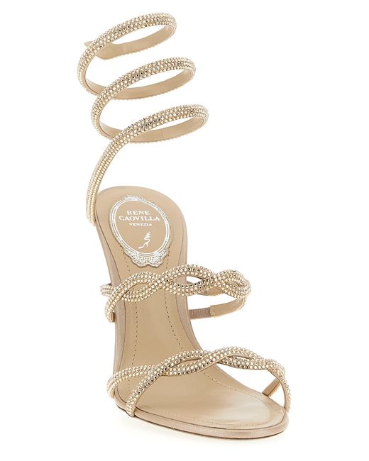 Rene Caovilla Metallic 'Braid Cleo' Sandals