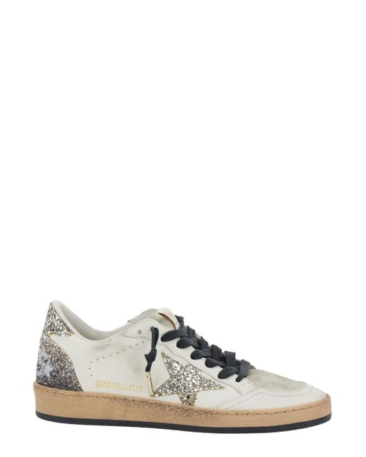 Golden Goose Women's White 'Ballstar' Low Top Sneakers With
