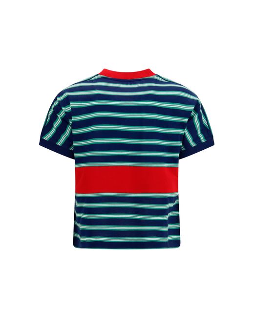 Versace Red Striped Cotton T-Shirt Ink + Grass T-Shirts