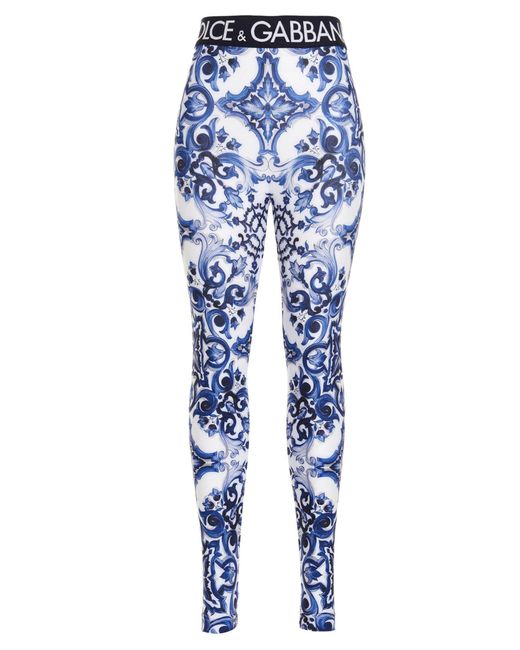 Dolce & Gabbana Blu Mediterraneo Leggings in Blue | Lyst
