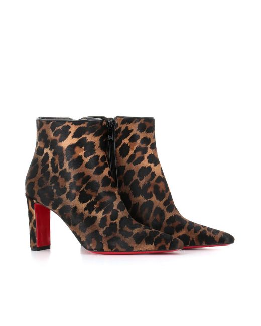 Christian Louboutin Brown Suprabooty 85 Leopard-print Ankle Boots