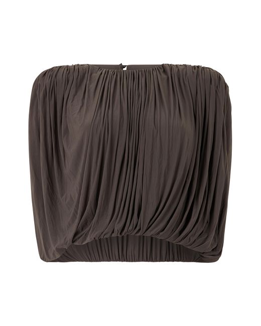 Magda Butrym Black Sleeveless Pleated Top Cuprammonium Rayon Tops