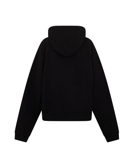Balenciaga Black Hoodie With Zip, Cotton for men