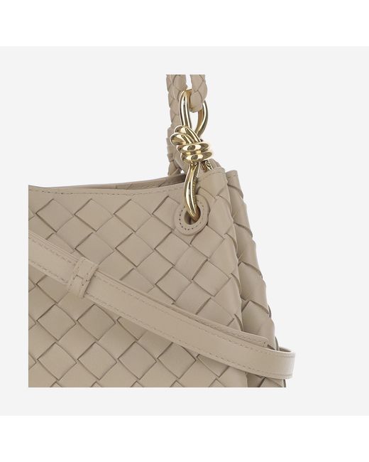 Bottega Veneta Natural Small Parachute Lambskin Shoulder Bag Leather