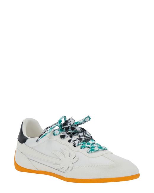 Palm Angels White Pa 5 Low Top Sneakers With Logo Patch On The Tongue And Contrasting Heel for men