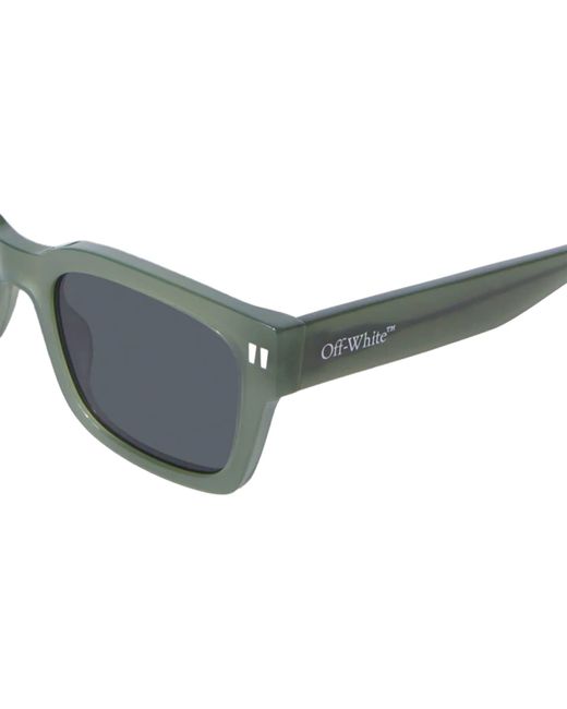 Off-White c/o Virgil Abloh Black Midland - Olive Green / Dark Grey Sunglasses for men