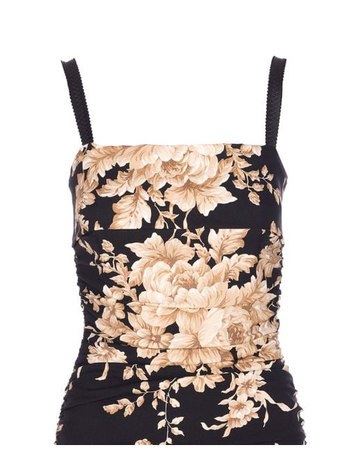 Dolce & Gabbana White Roses Print Dress