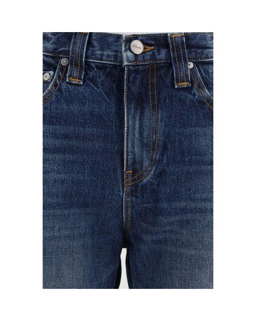 Khaite Blue Cotton High-Waisted Jean