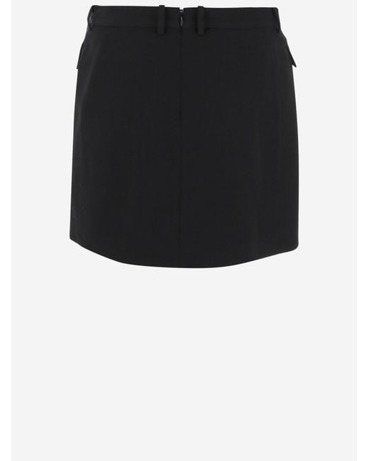 Balenciaga Black Wool And Viscose Skirt