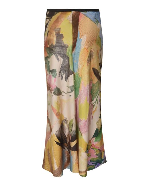 Paul Smith Green Floral Printed Skirt