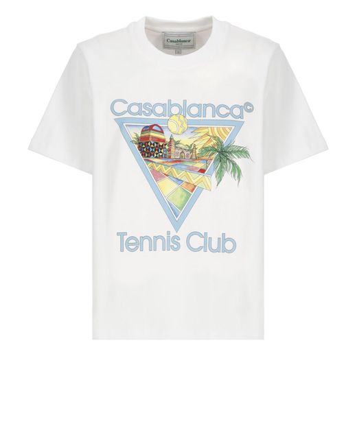 Casablancabrand White Afro Cubism Tennis Club T-Shirt