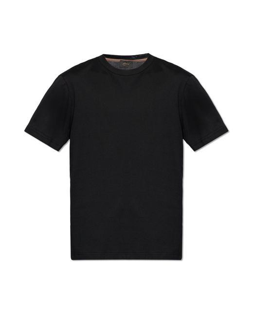 Brioni Black Cotton T-Shirt for men
