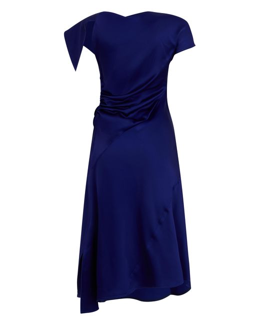 Victoria Beckham Blue Dress With Knot Detail Acetate