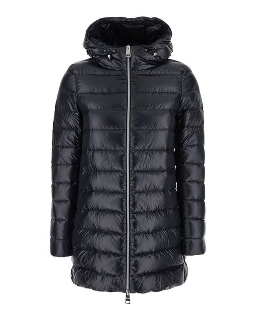 Herno Black Down Jacket Tech Fabric Puffer