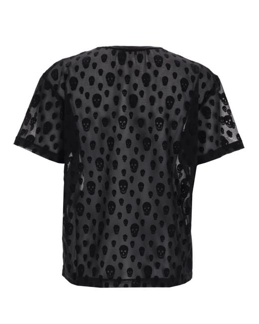 Alexander McQueen Black T-Shirt With Skull Pattern