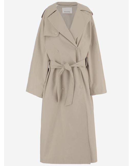 Frankie Shop Natural Trench Coat Riva Cotton
