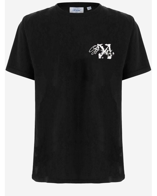 Off-White c/o Virgil Abloh Black Cotton T-Shirt Stroke 2 Arrow Skate T-Shirts for men