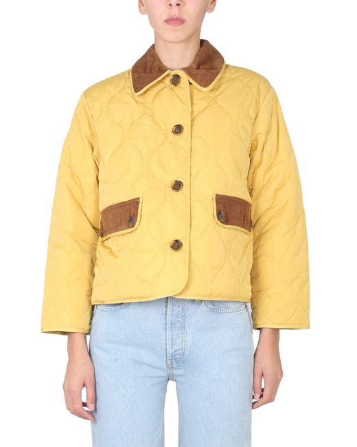 Barbour Yellow Quilted Jacket By Alexa Chung
