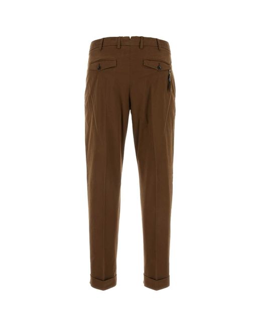 PT Torino Brown Chocolate Stretch Cotton Pant for men