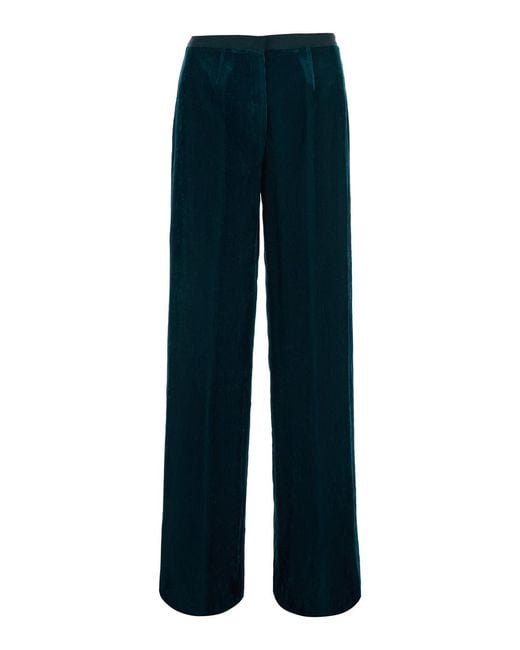 Forte_forte Blue High-Waisted Corduroy Trousers Viscose