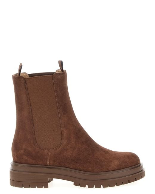 Gianvito Rossi Brown 'Chester' Ankle Boots