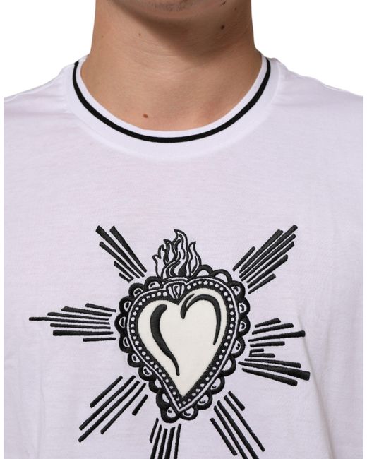Dolce & Gabbana White Sacred Heart Short Sleeve Men T for men