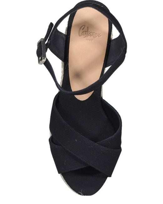 Castaner Black Blaudell Buckle-fastened Wedge Sandals