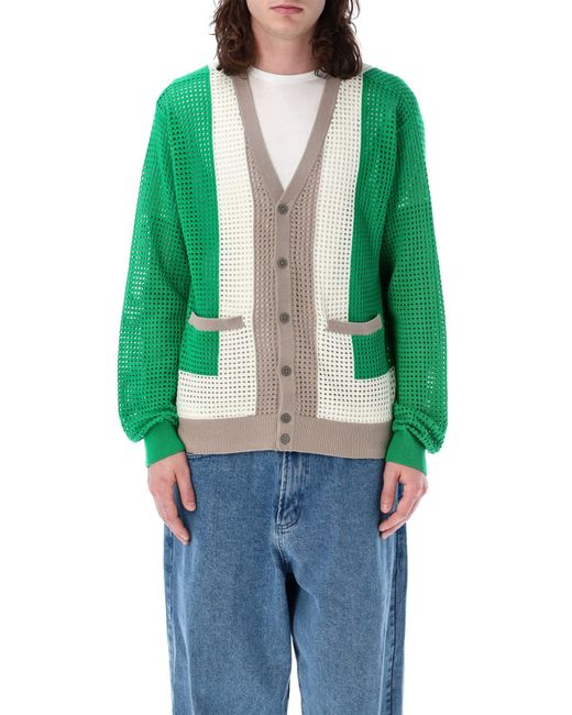 Obey Green Anderson 60S Cardigan for men