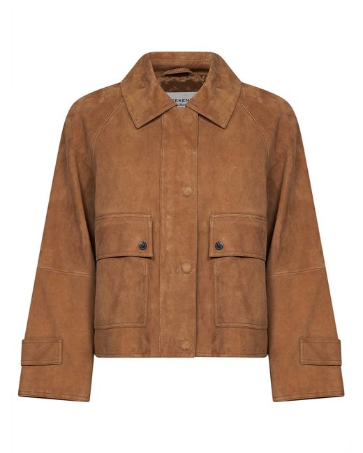 Weekend by Maxmara Brown Jacket Wkdabito Hazelnut Suede Leather