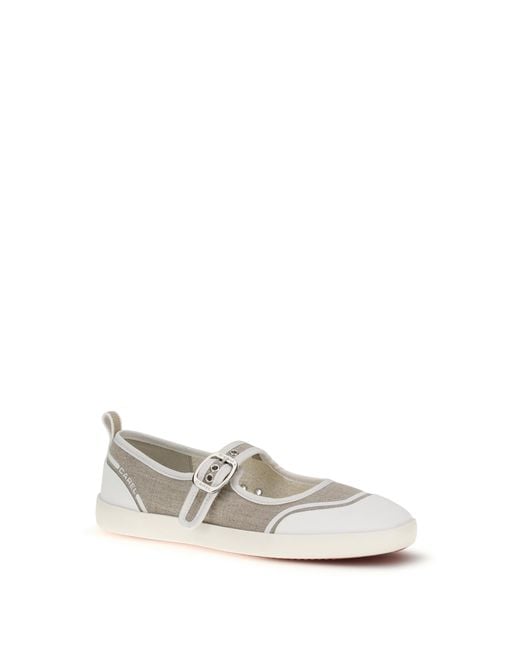 CAREL PARIS White Canvas Sport Ballerinas Upper: Cotton; Sole: Rubber