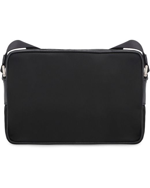 Prada Black Messenger Bag Re-Nylon Calf Leather for men