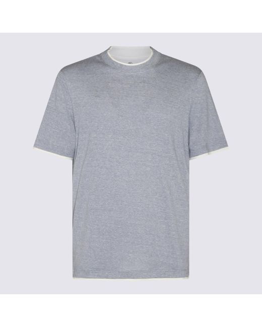 Brunello Cucinelli Gray Cotton T-Shirt for men