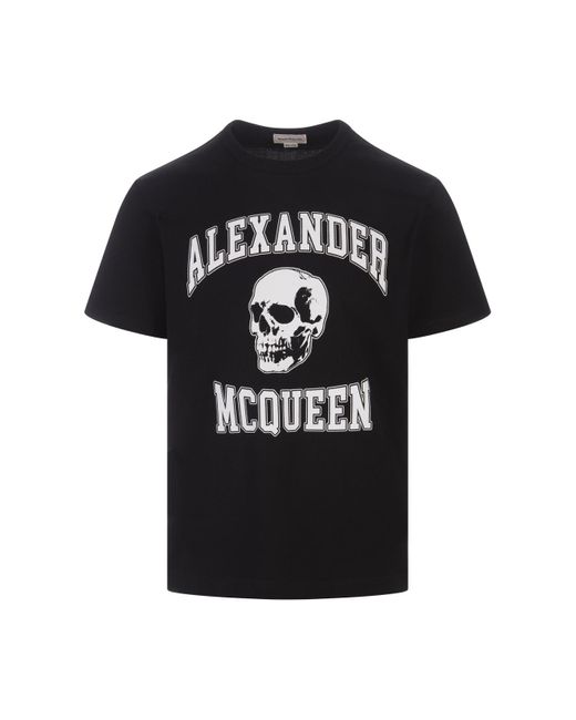 Alexander McQueen Black Varsity T-Shirt for men