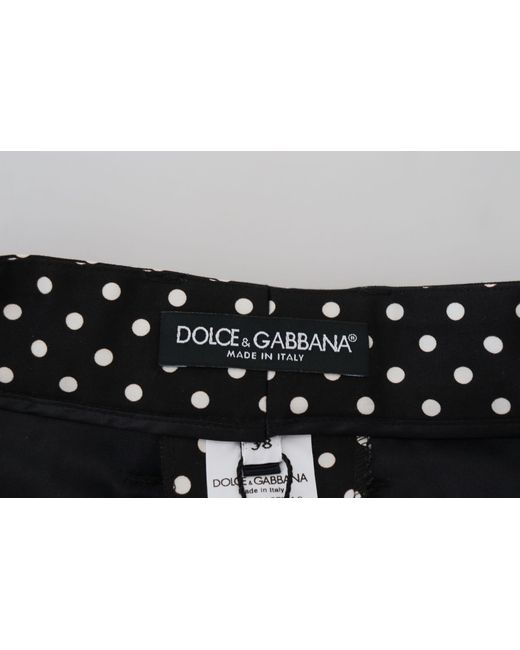 Dolce & Gabbana Black Elegant High-Waist Polka Dot Pants