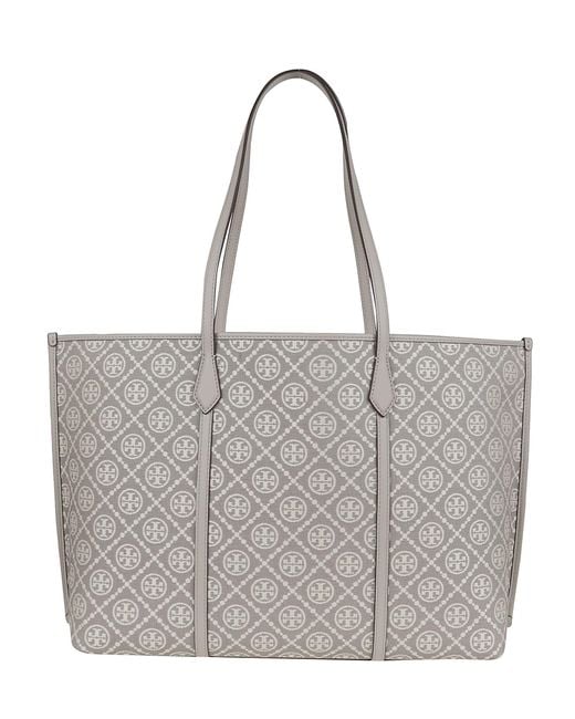 Tory Burch Gray Perry T Monogram Tote