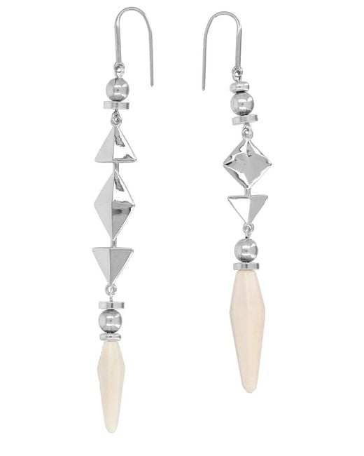 Isabel Marant White Ida Earrings Brass