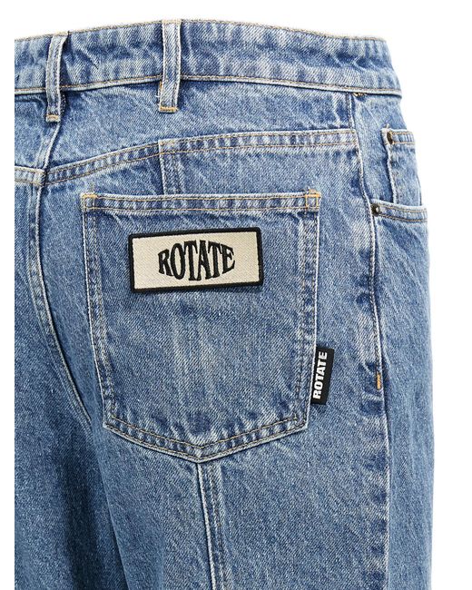 ROTATE BIRGER CHRISTENSEN Blue Velcro Logo Jeans