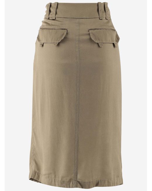 Saint Laurent Natural Silk Skirt