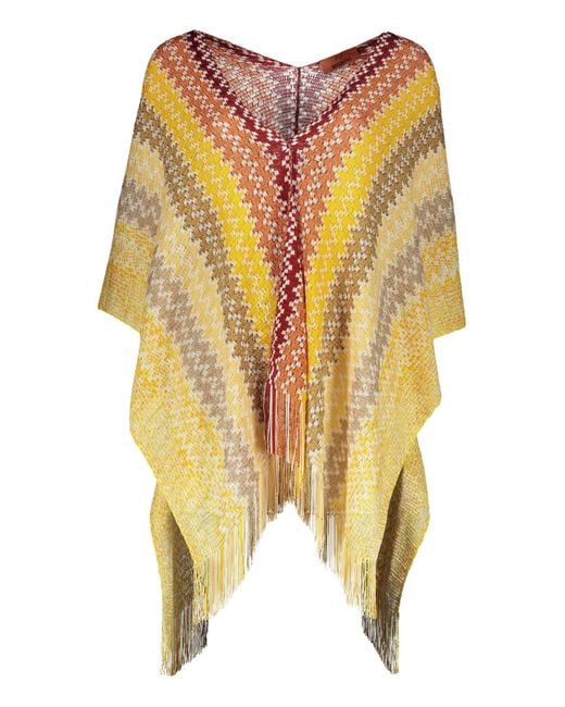 Missoni Multicolor Asymmetric Wool Cape