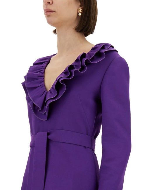 Valentino Purple Crepe Couture Short Dress